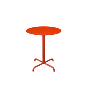 Rundt cafébord i rød Ø64 cm